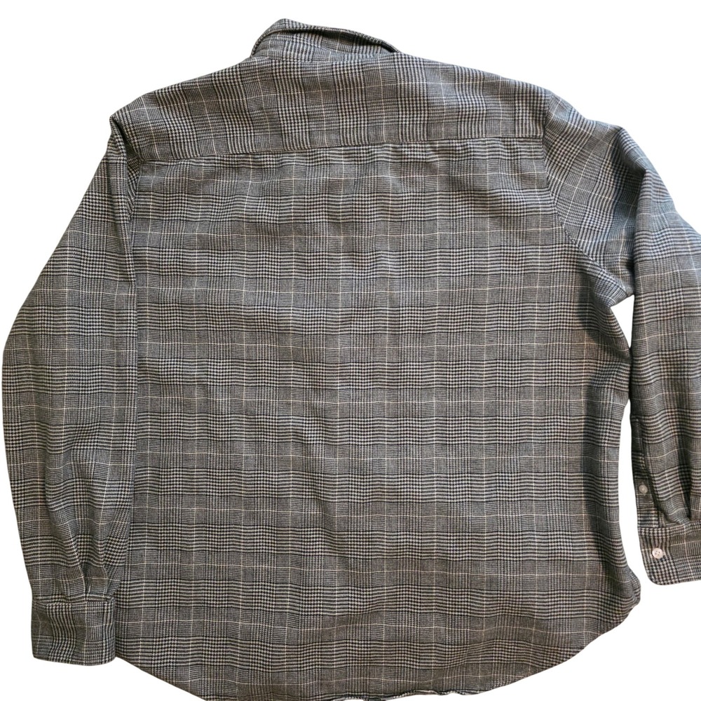 Frank & Eileen relax Button Shirt Women XL Grey Plaid Glen Check Woven in Italy - Picture 3 of 12